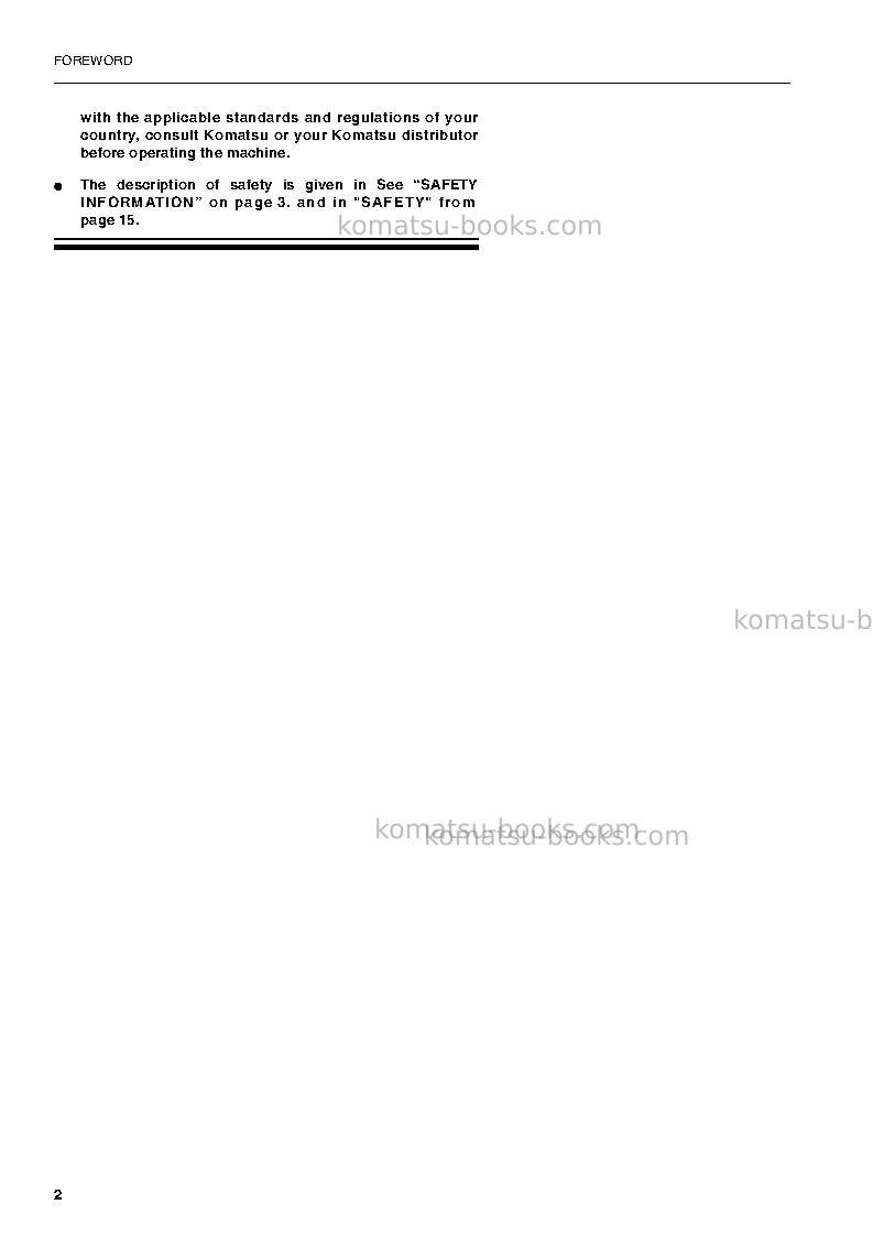 Komatsu pc450-6gbr-k Operation manual cover Page 4