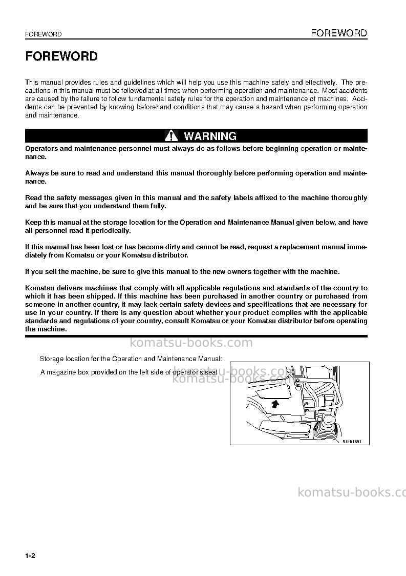 Komatsu pc228uslc-3gbr Operation manual cover Page 4 Komatsu pc228uslc-3gbr Operation manual cover Page 4
