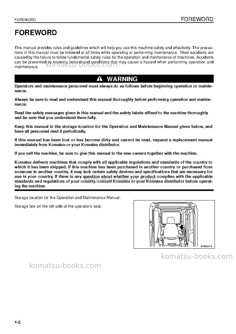 Komatsu pc340lcd-7gbr-tier3 Operation manual cover Page 4 Komatsu pc340lcd-7gbr-tier3 Operation manual cover Page 4