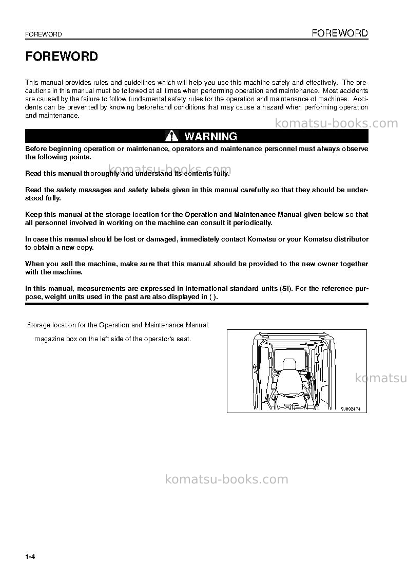 Komatsu pc240lc-8gbr Operation manual cover Page 4 Komatsu pc240lc-8gbr Operation manual cover Page 4