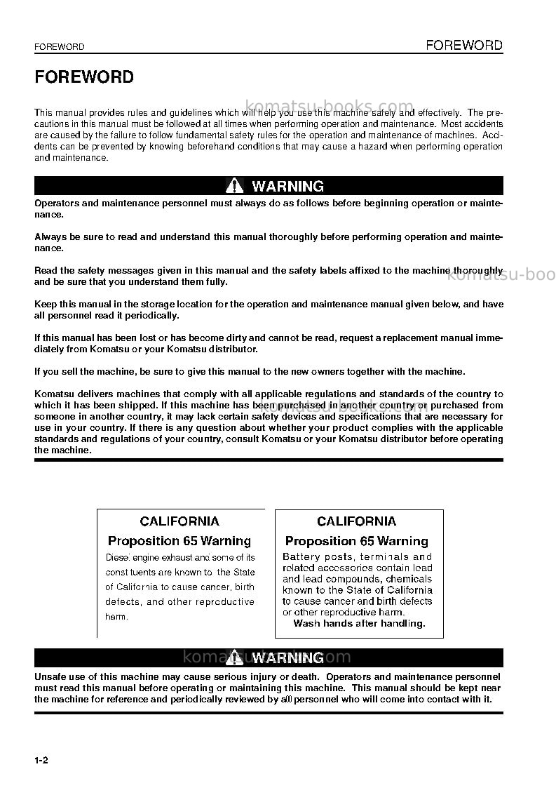 Komatsu pc160lc-7gbr-tier 3 Operation manual cover Page 4