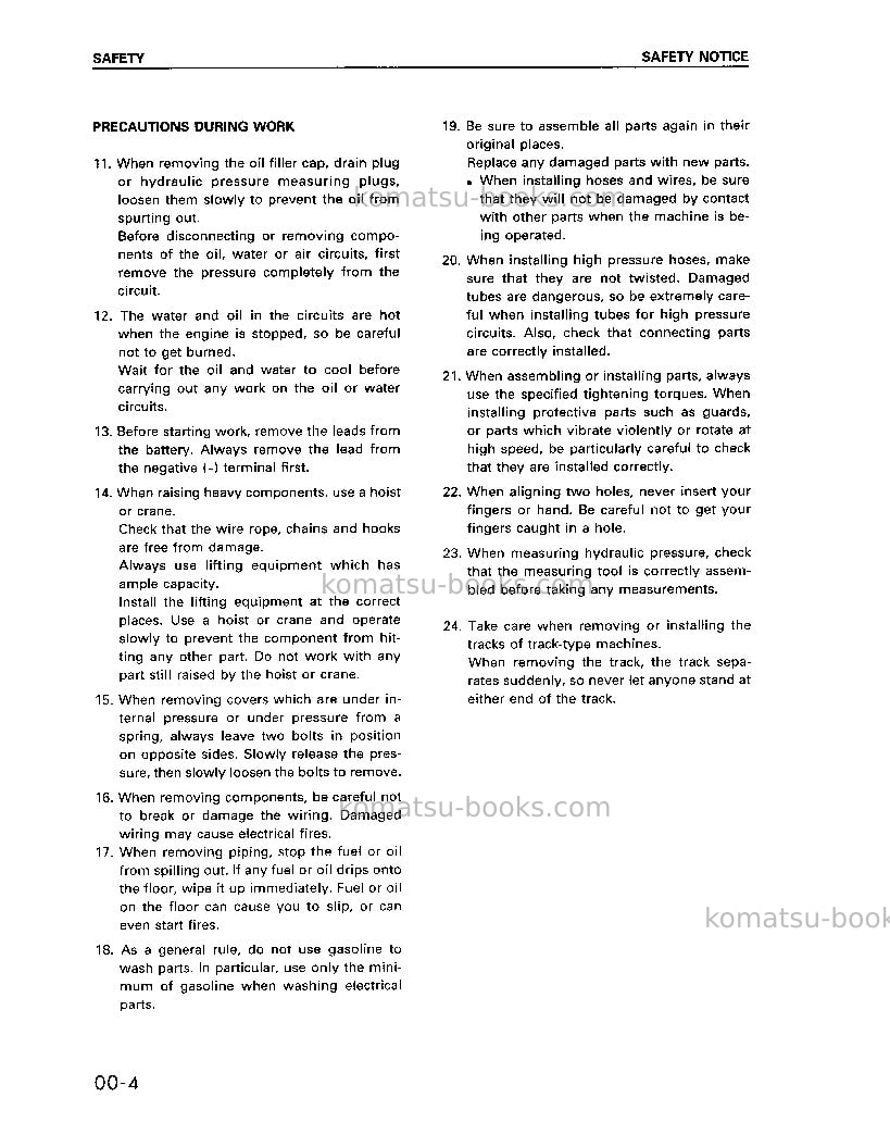 Komatsu pc450-6jpn Repair & maintenance cover Page 4