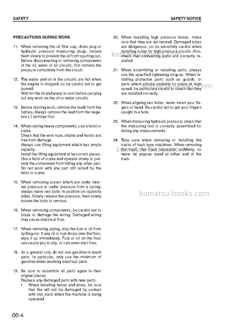 Komatsu pc340-6gbr-k Repair & maintenance cover Page 4 Komatsu pc340-6gbr-k Repair & maintenance cover Page 4