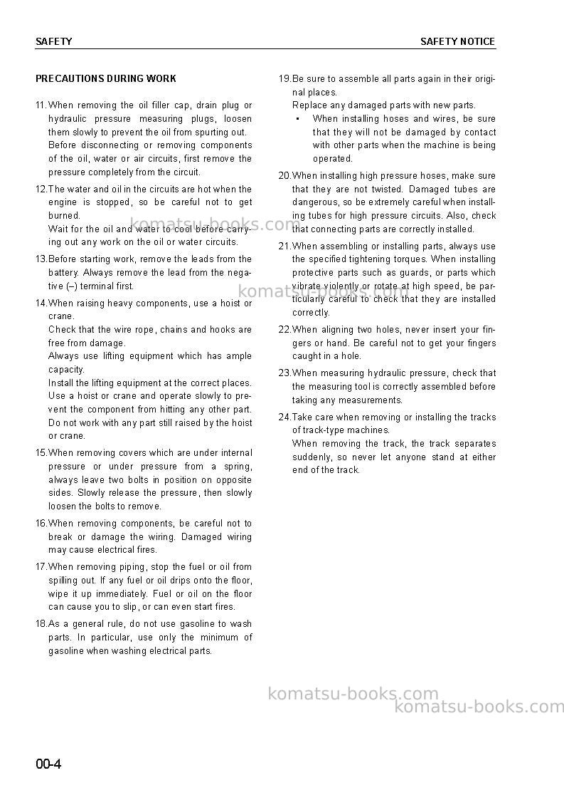 Komatsu pc450lc-7gbr-k Repair & maintenance cover Page 4