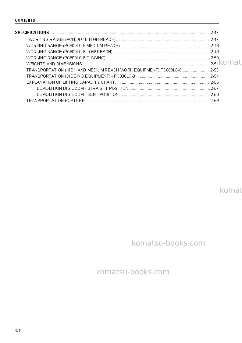 Komatsu pc800lc-8gbr-high reach demolition Operation manual cover Page 4