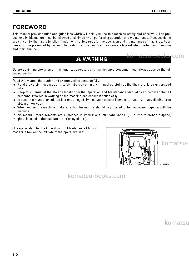 Komatsu pc290nlc-10gbr Operation manual cover Page 4 Komatsu pc290nlc-10gbr Operation manual cover Page 4