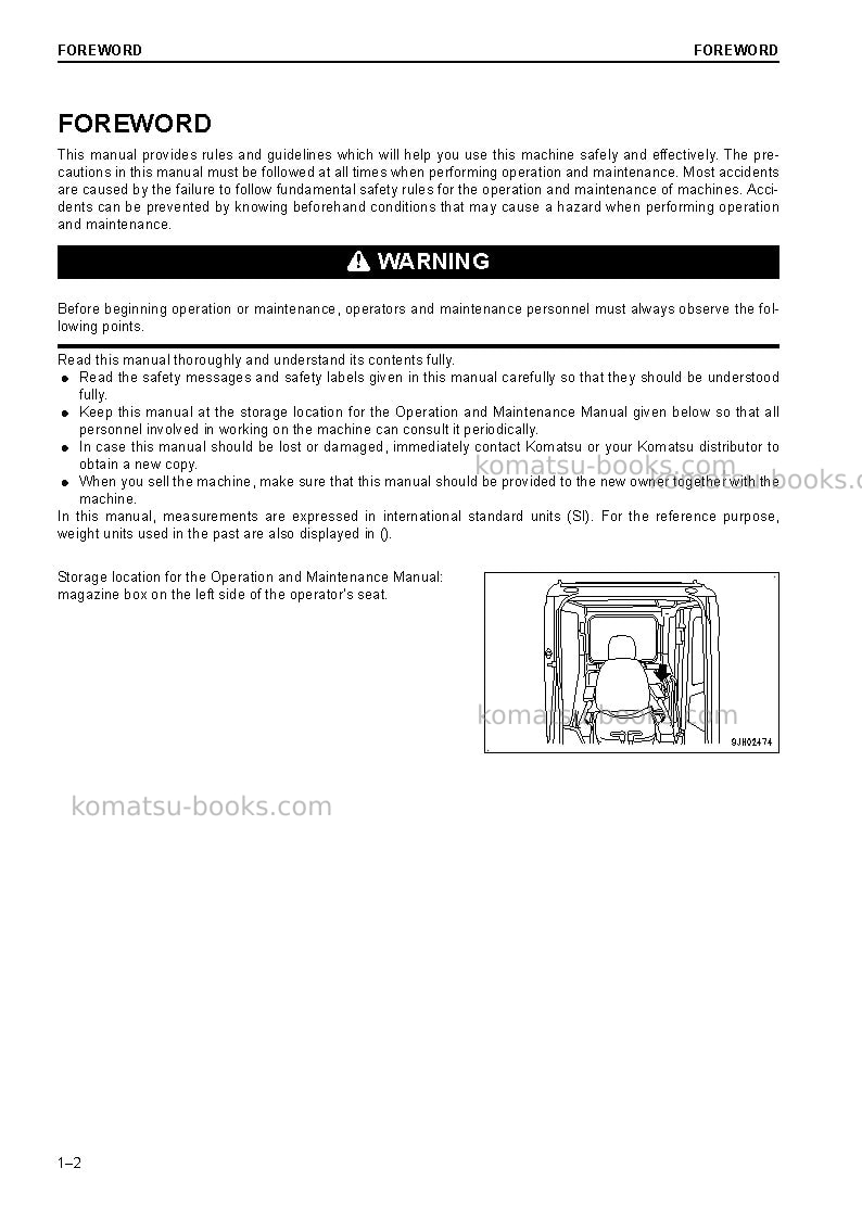 Komatsu pc210lc-10gbr Operation manual cover Page 4 Komatsu pc210lc-10gbr Operation manual cover Page 4