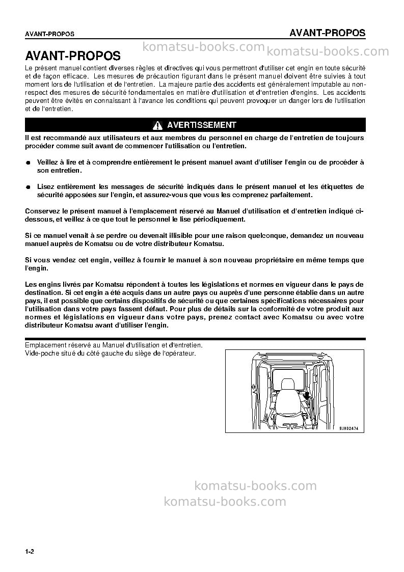 Komatsu pc160lc-7gbr-k Manuel d'utilisation couverture Page 4 Komatsu pc160lc-7gbr-k Manuel d'utilisation couverture Page 4