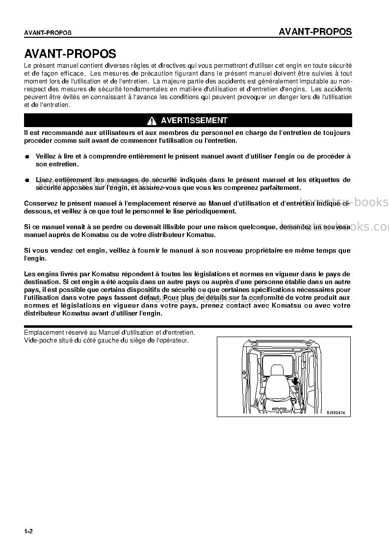 Komatsu pc160lc-7gbr-k Manuel d'utilisation couverture Page 4