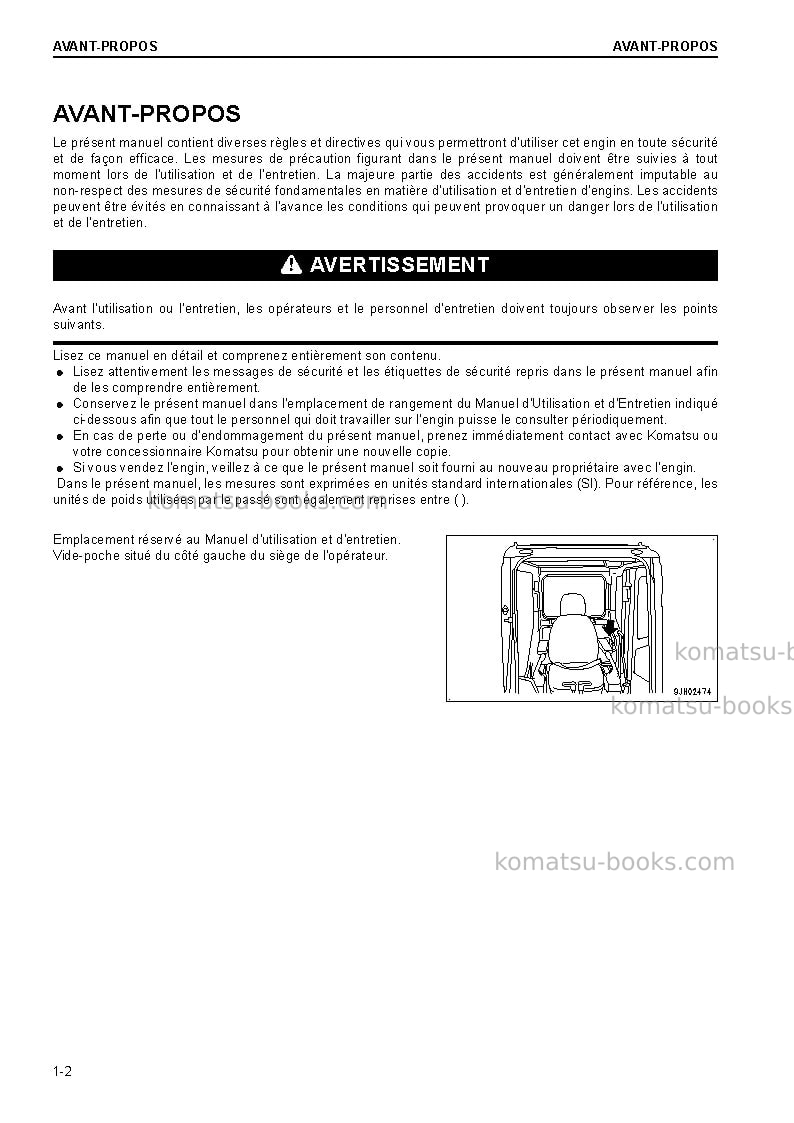 Komatsu pc290nlc-10gbr Manuel d'utilisation couverture Page 4 Komatsu pc290nlc-10gbr Manuel d'utilisation couverture Page 4