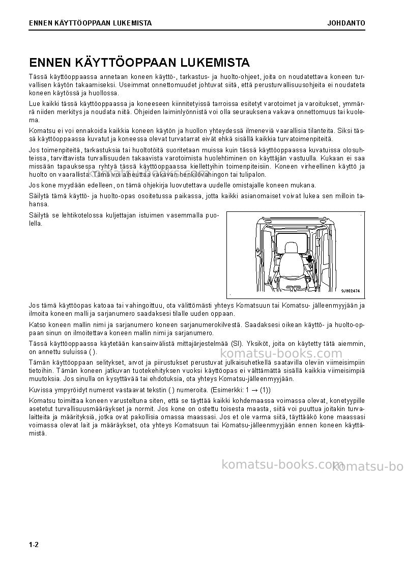 Komatsu pc240lc-11gbr Operation manual cover Page 4 Komatsu pc240lc-11gbr Operation manual cover Page 4