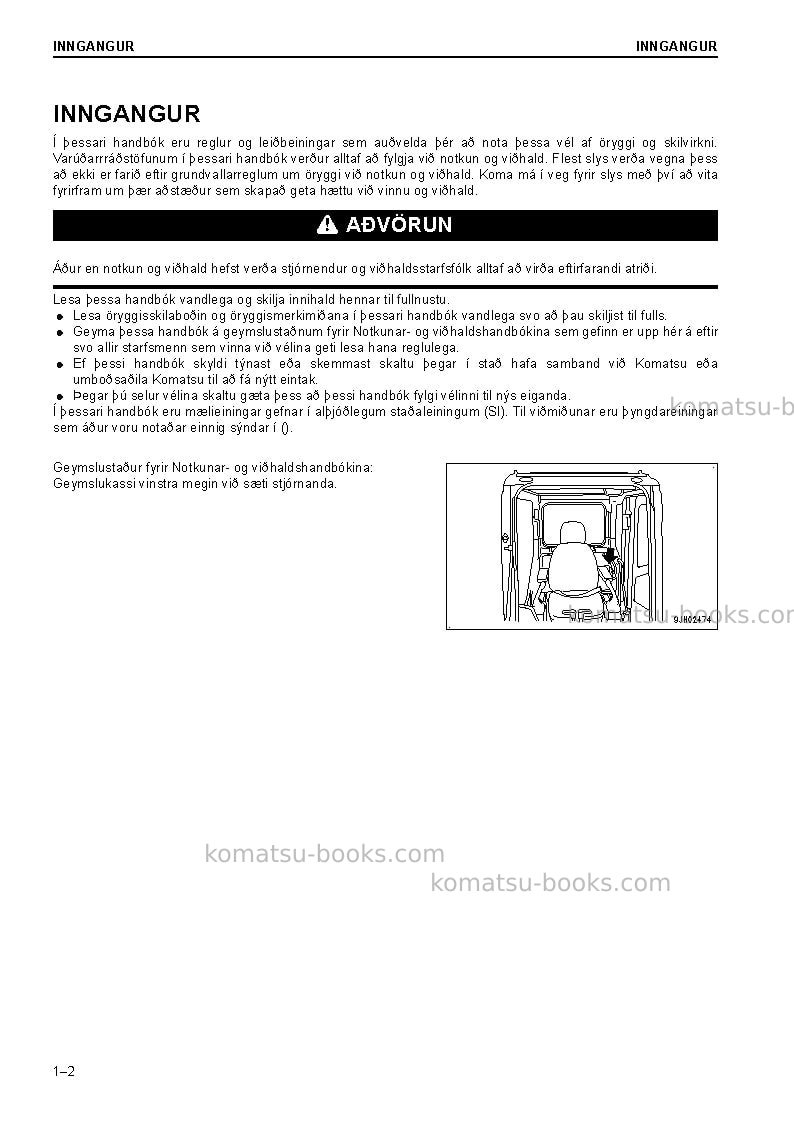 Komatsu pc240nlc-10gbr Operation manual cover Page 4 Komatsu pc240nlc-10gbr Operation manual cover Page 4