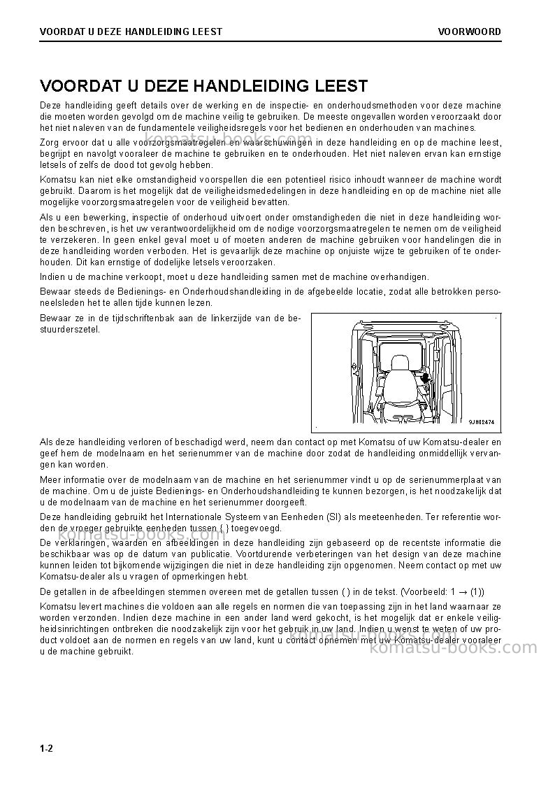 Komatsu pc290lc-11gbr Operation manual cover Page 4 Komatsu pc290lc-11gbr Operation manual cover Page 4