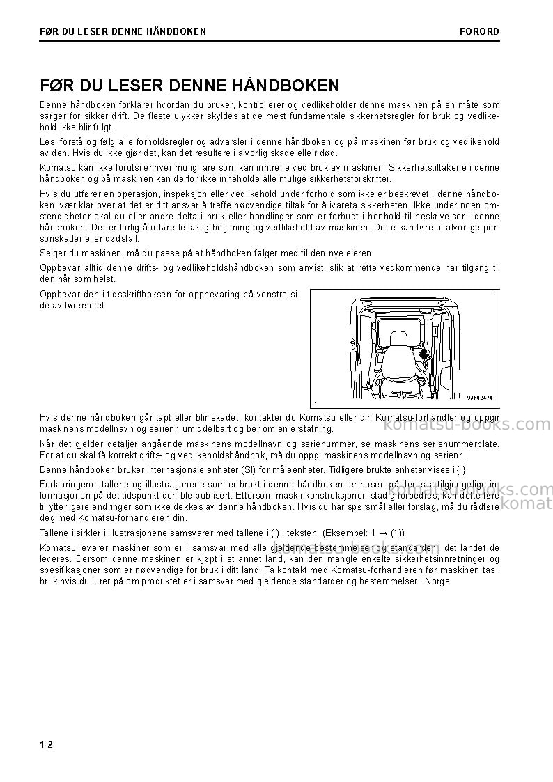 Komatsu pc240nlc-11gbr Operation manual cover Page 4 Komatsu pc240nlc-11gbr Operation manual cover Page 4