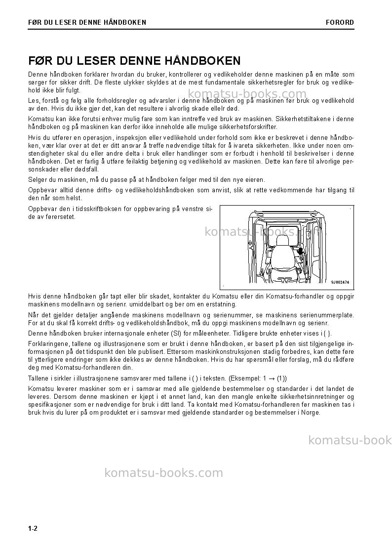 Komatsu pc290nlc-11gbr Operation manual cover Page 4 Komatsu pc290nlc-11gbr Operation manual cover Page 4