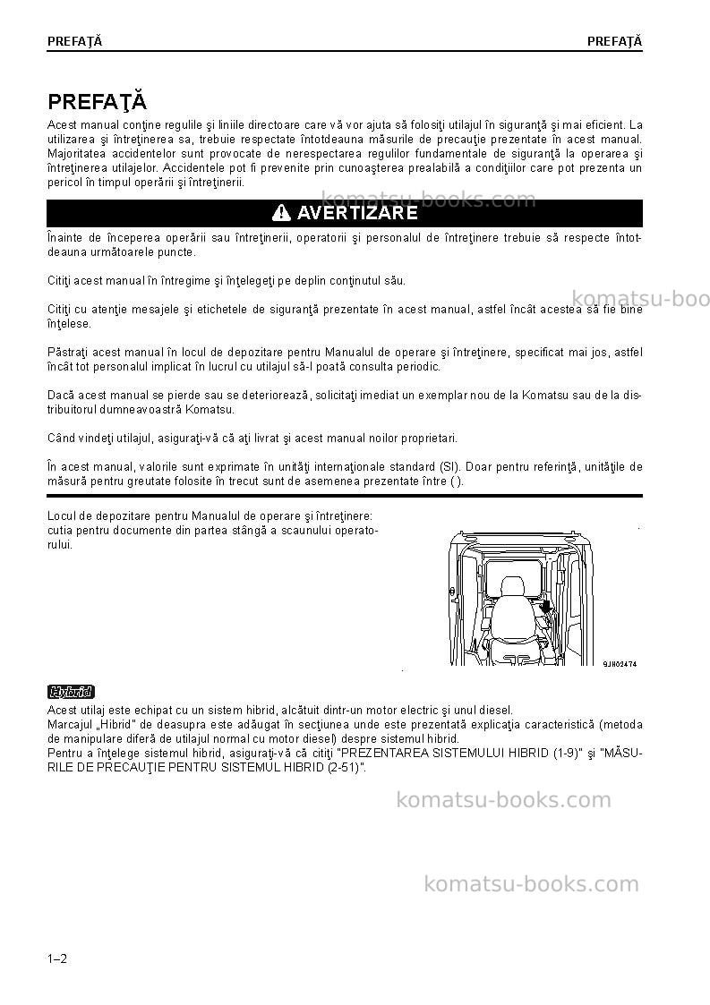 Komatsu hb215lc-2gbr Operation manual cover Page 4 Komatsu hb215lc-2gbr Operation manual cover Page 4