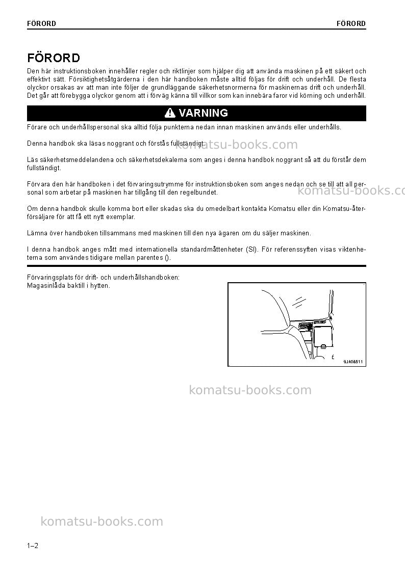 Komatsu pc228uslc-10gbr Operation manual cover Page 4