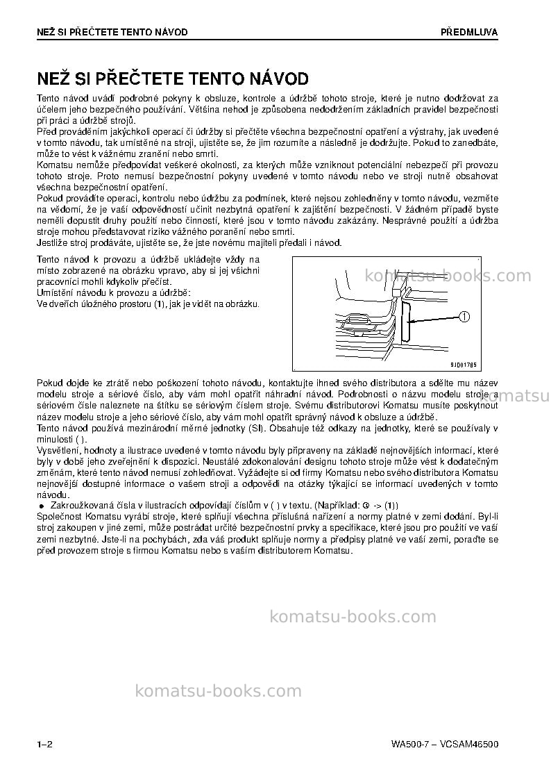 Komatsu wa500-7deu Provozní manuál obálka Strana 4