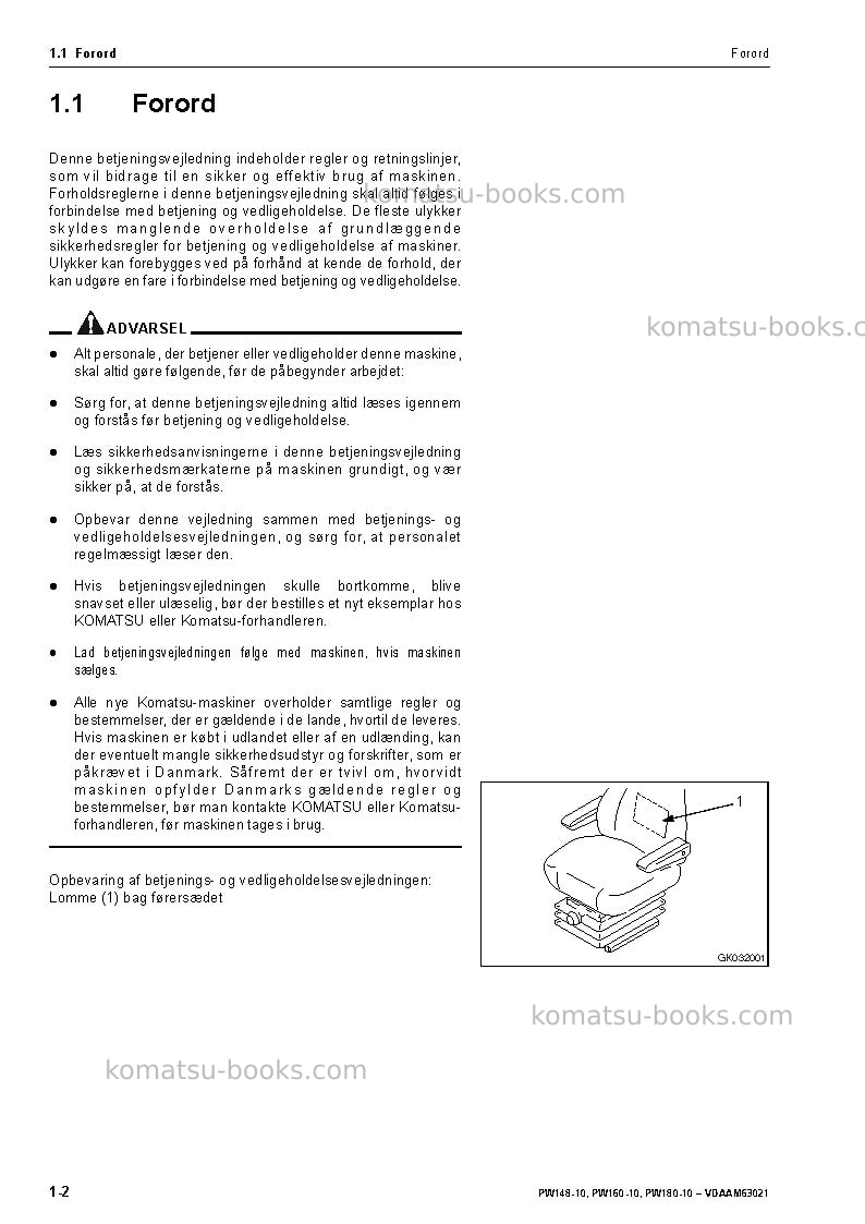 Komatsu pw160-10deu Operation manual cover Page 4 Komatsu pw160-10deu Operation manual cover Page 4