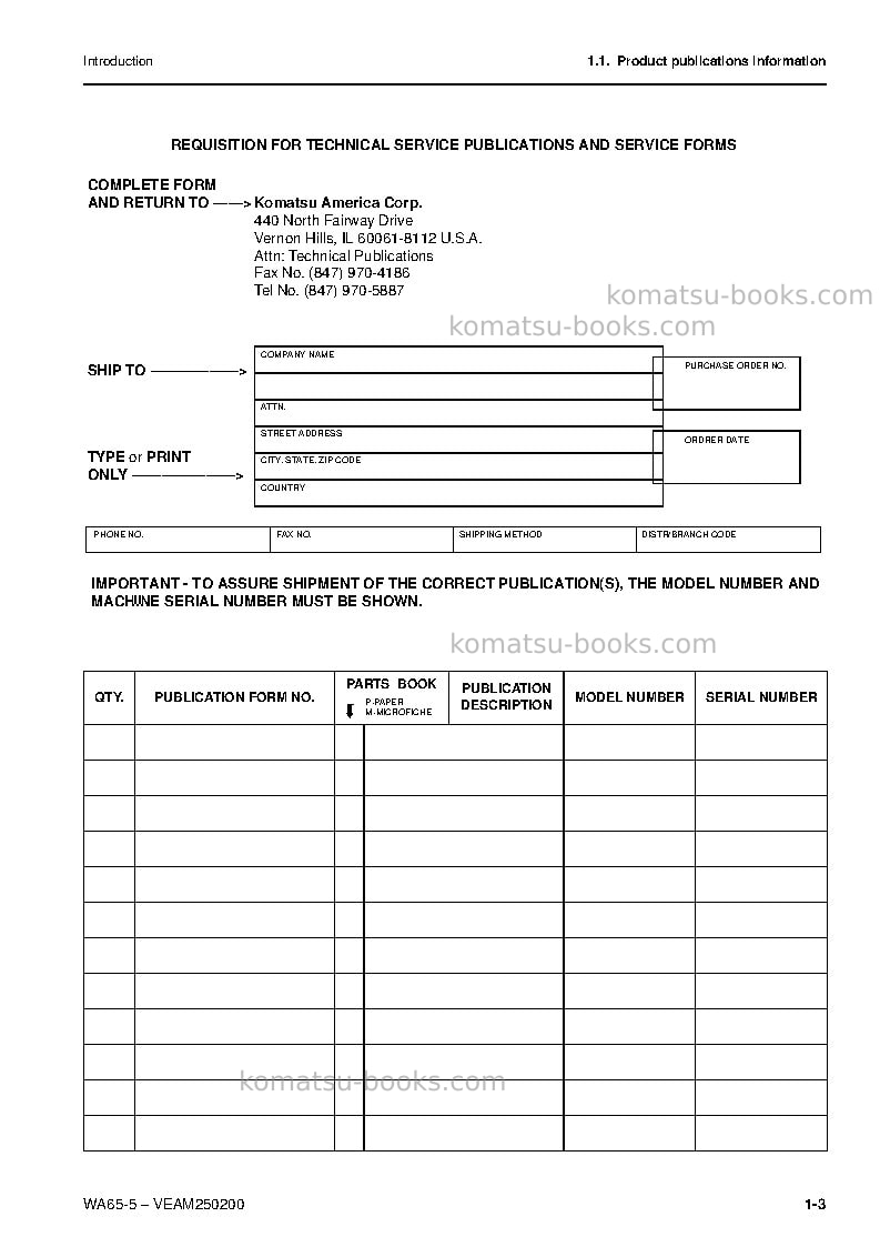 Komatsu wa65-5deu-wa Operation manual cover Page 4 Komatsu wa65-5deu-wa Operation manual cover Page 4