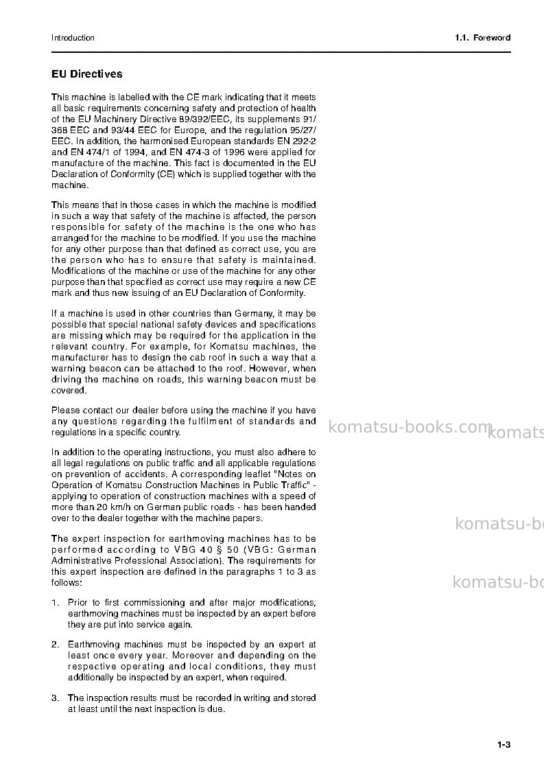 Komatsu wa115-3deu Operation manual cover Page 4 Komatsu wa115-3deu Operation manual cover Page 4