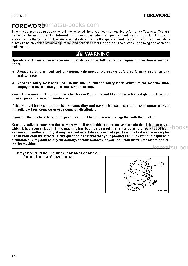 Komatsu wa480-5deu-h Operation manual cover Page 4 Komatsu wa480-5deu-h Operation manual cover Page 4