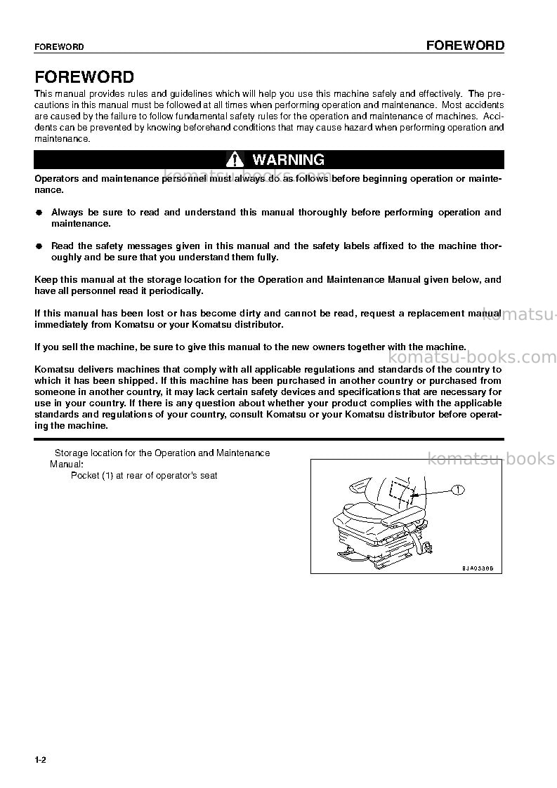 Komatsu wa400-5deu-h Operation manual cover Page 4