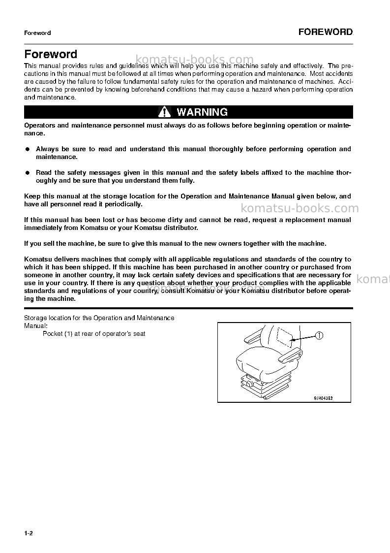 Komatsu wa250pt-5deu-h Operation manual cover Page 4 Komatsu wa250pt-5deu-h Operation manual cover Page 4
