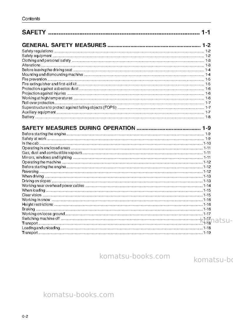 Komatsu wa270-3deu Operation manual cover Page 4 Komatsu wa270-3deu Operation manual cover Page 4