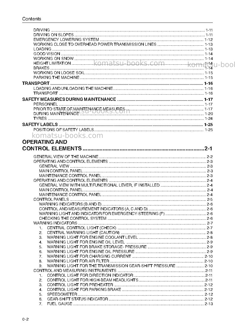 Komatsu wa270-3deu Operation manual cover Page 4 Komatsu wa270-3deu Operation manual cover Page 4