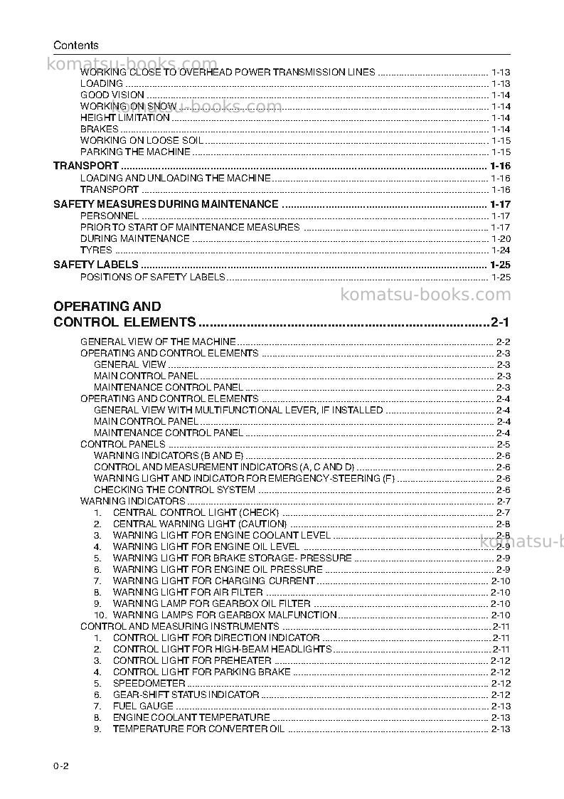 Komatsu wa270-3deu Operation manual cover Page 4 Komatsu wa270-3deu Operation manual cover Page 4