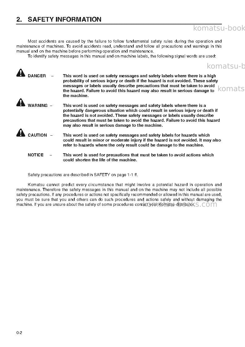 Komatsu wa380-3deu-h Operation manual cover Page 4 Komatsu wa380-3deu-h Operation manual cover Page 4