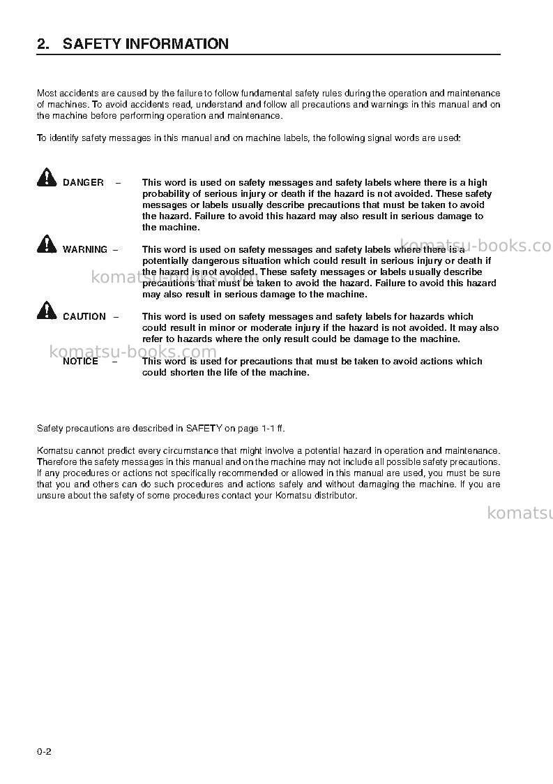 Komatsu wa420-3deu-h Operation manual cover Page 4 Komatsu wa420-3deu-h Operation manual cover Page 4