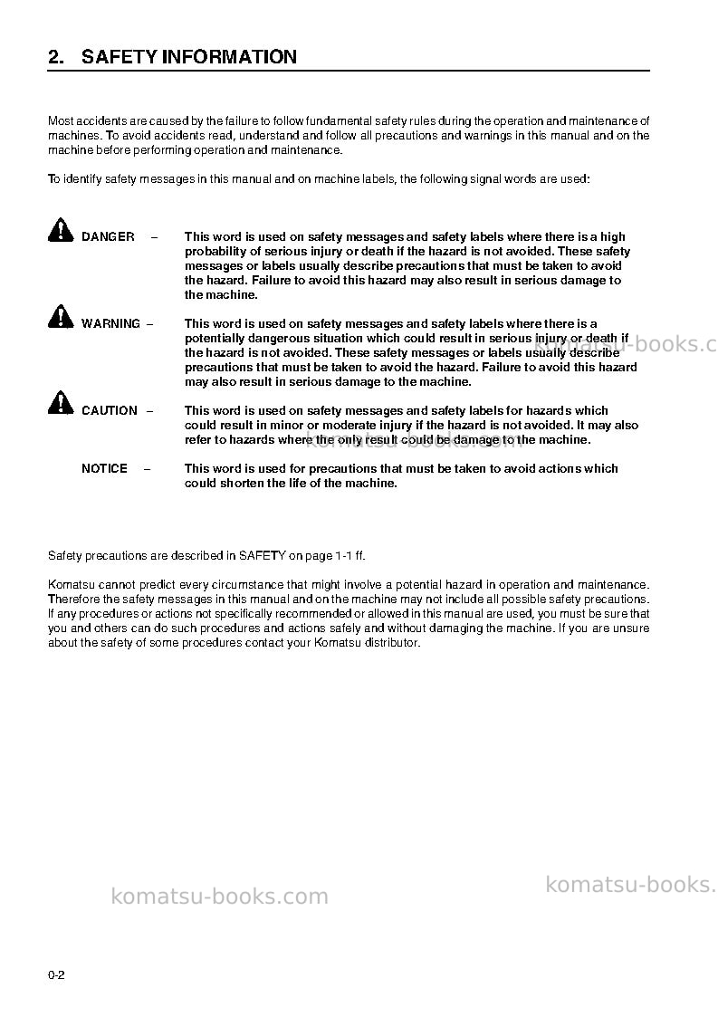 Komatsu wa420-3deu-h Operation manual cover Page 4 Komatsu wa420-3deu-h Operation manual cover Page 4