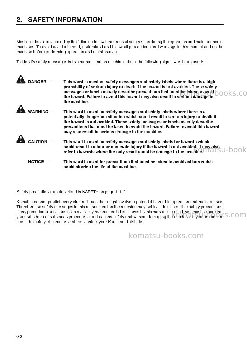 Komatsu wa420-3deu-h Operation manual cover Page 4 Komatsu wa420-3deu-h Operation manual cover Page 4