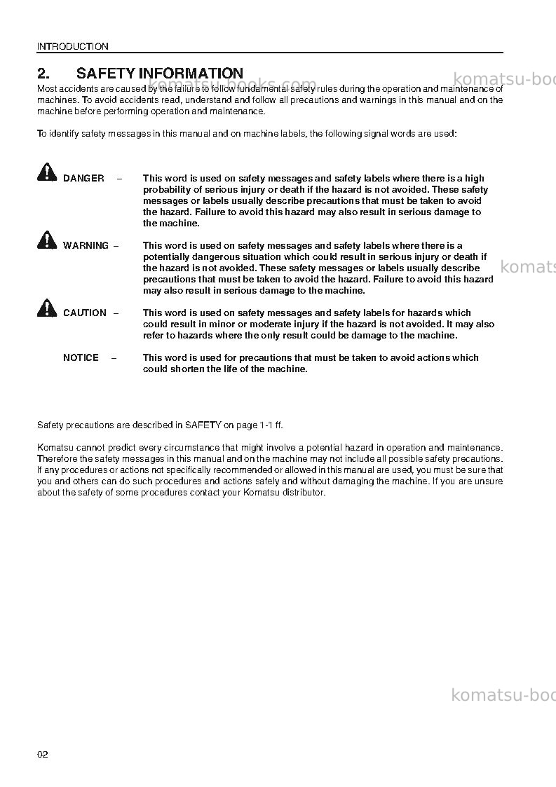 Komatsu wa420-3deu-h Operation manual cover Page 4