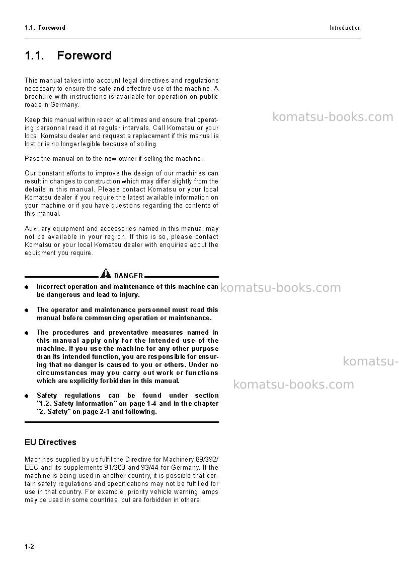 Komatsu wa470-3deu-h Operation manual cover Page 4