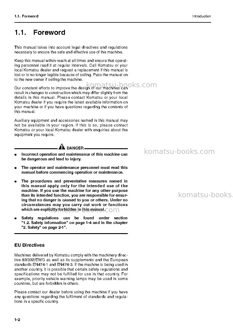 Komatsu wa500-3deu-h Operation manual cover Page 4