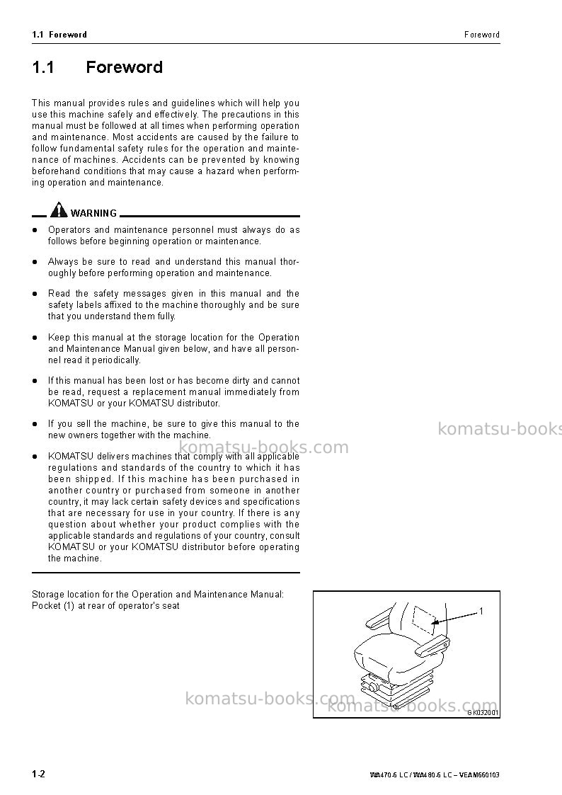 Komatsu wa470-6deu-lc Operation manual cover Page 4 Komatsu wa470-6deu-lc Operation manual cover Page 4