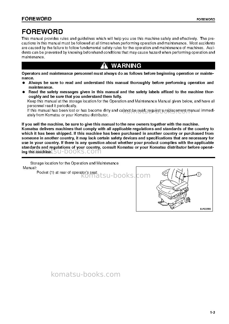 Komatsu wa380-5deu-h Operation manual cover Page 4
