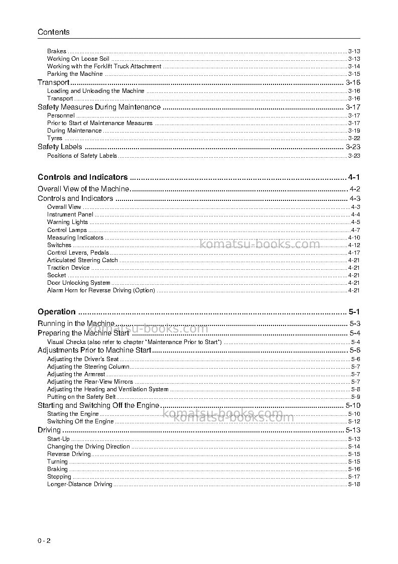 Komatsu wa90-3deu-h Operation manual cover Page 4 Komatsu wa90-3deu-h Operation manual cover Page 4