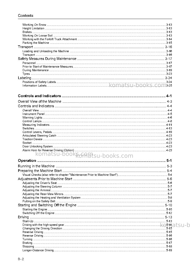 Komatsu wa90-3deu-h Operation manual cover Page 4 Komatsu wa90-3deu-h Operation manual cover Page 4