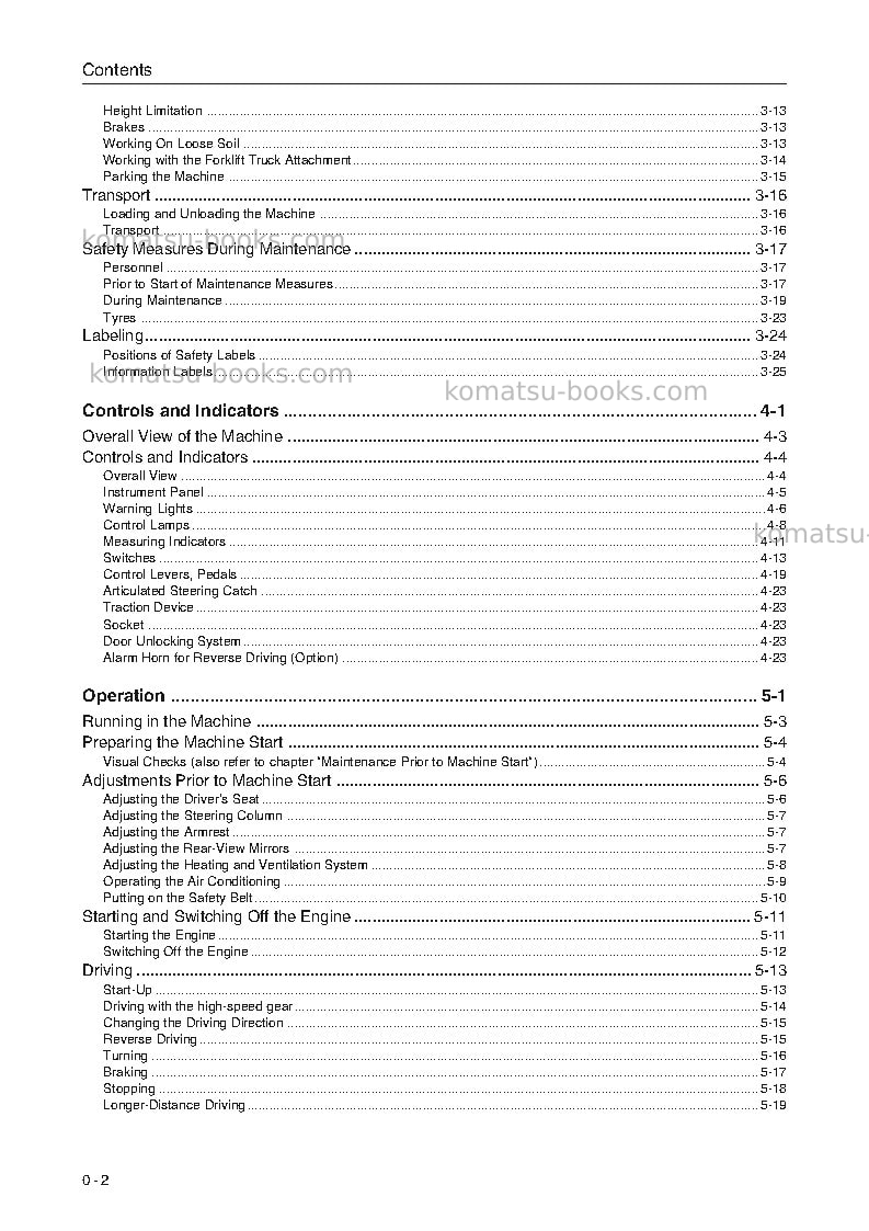 Komatsu wa90-3deu-h Operation manual cover Page 4 Komatsu wa90-3deu-h Operation manual cover Page 4