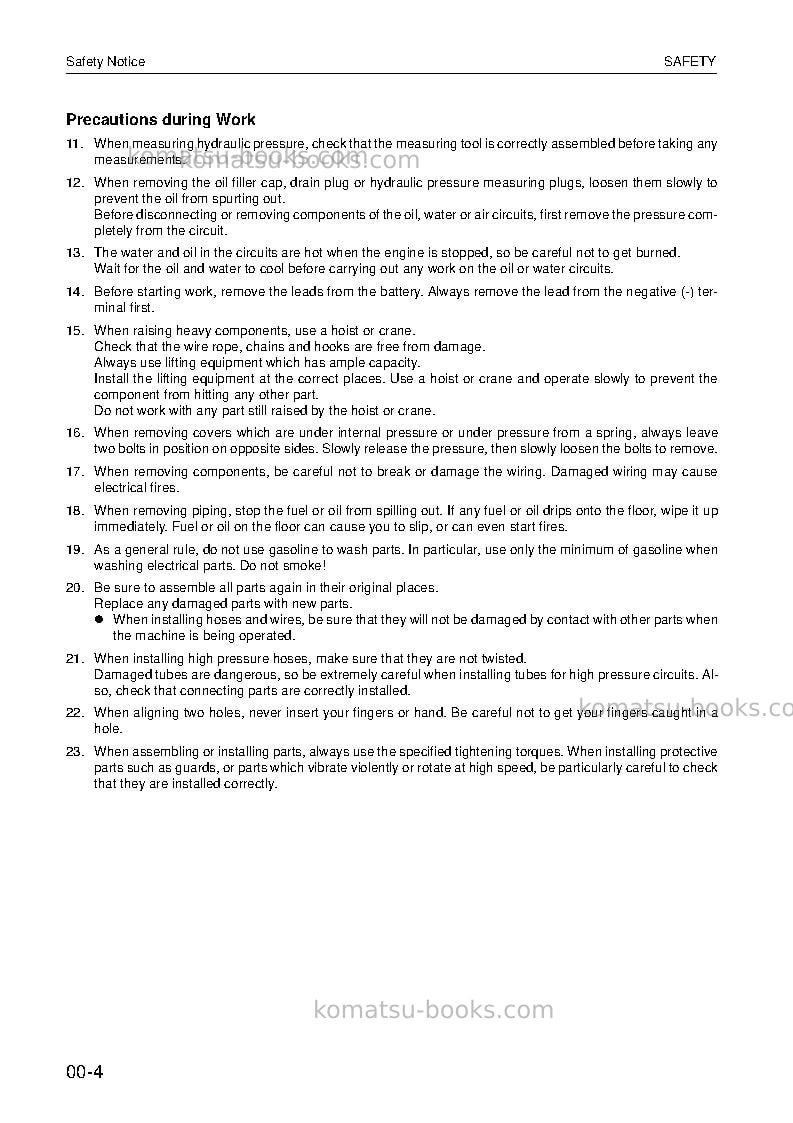 Komatsu wa270-3deu-active Repair & maintenance cover Page 4 Komatsu wa270-3deu-active Repair & maintenance cover Page 4