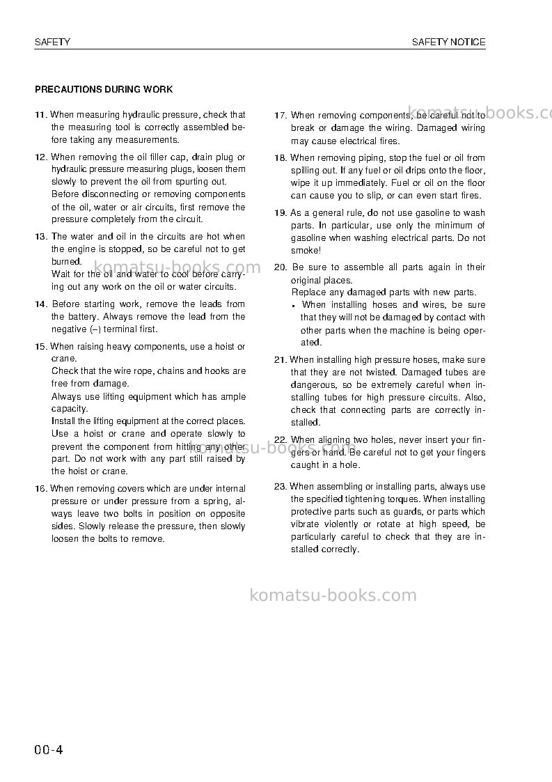 Komatsu wa320-3deu Repair & maintenance cover Page 4 Komatsu wa320-3deu Repair & maintenance cover Page 4