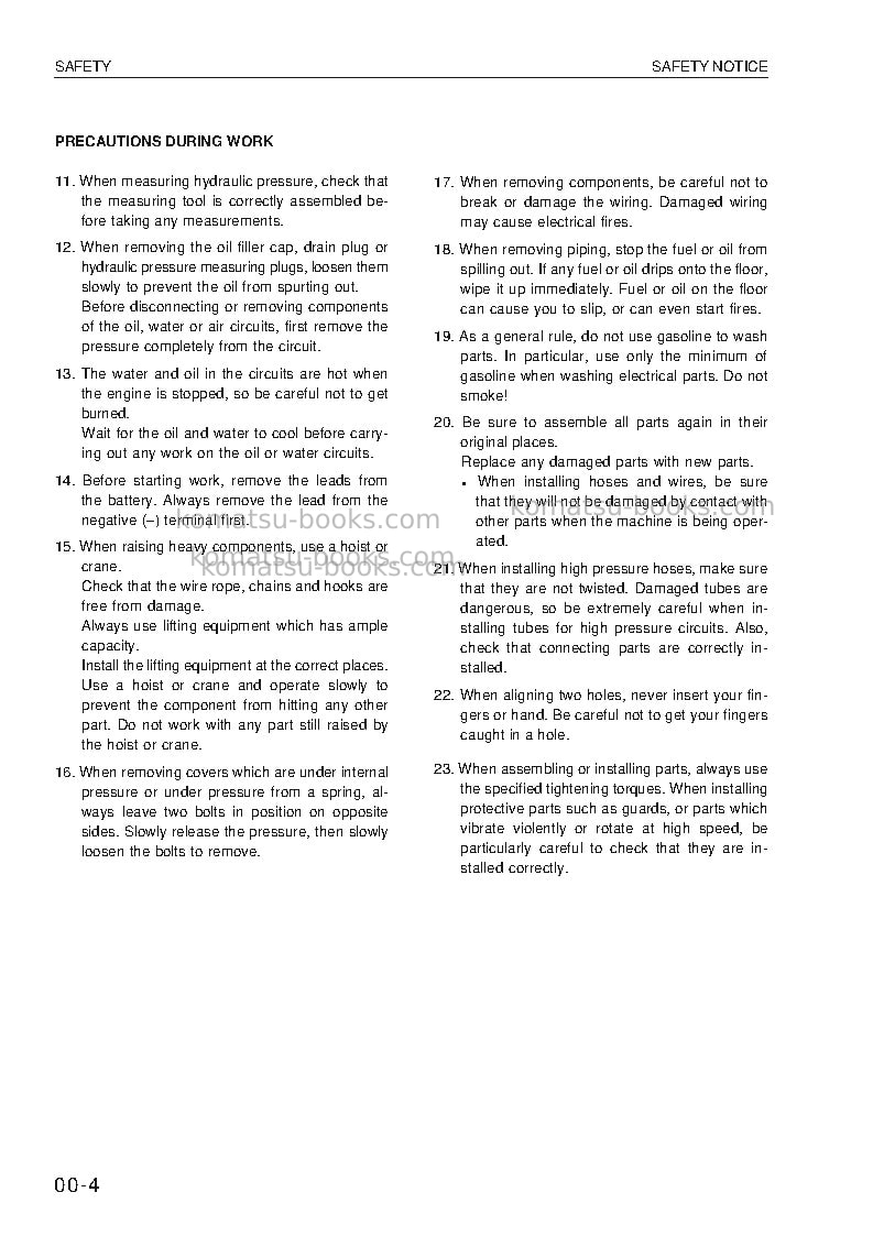 Komatsu wa380-3deu Repair & maintenance cover Page 4 Komatsu wa380-3deu Repair & maintenance cover Page 4
