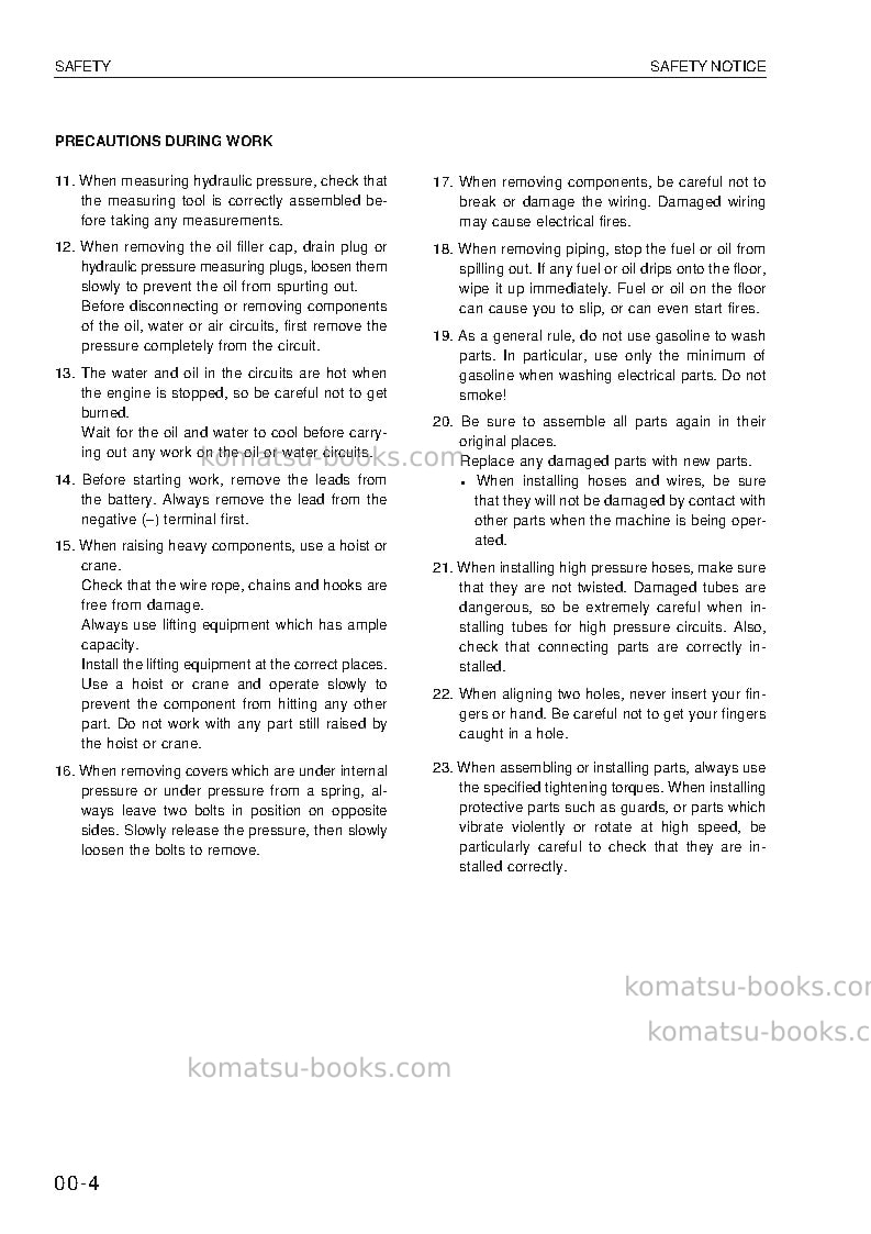 Komatsu wa470-3deu Repair & maintenance cover Page 4 Komatsu wa470-3deu Repair & maintenance cover Page 4