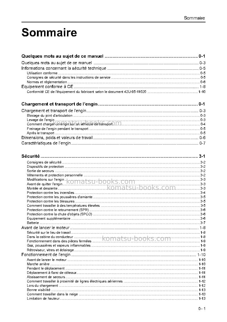 Komatsu wa75-3deu Manuel d'utilisation couverture Page 4 Komatsu wa75-3deu Manuel d'utilisation couverture Page 4
