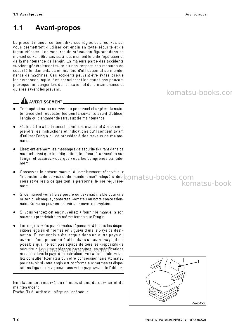 Komatsu pw160-10deu Manuel d'utilisation couverture Page 4 Komatsu pw160-10deu Manuel d'utilisation couverture Page 4