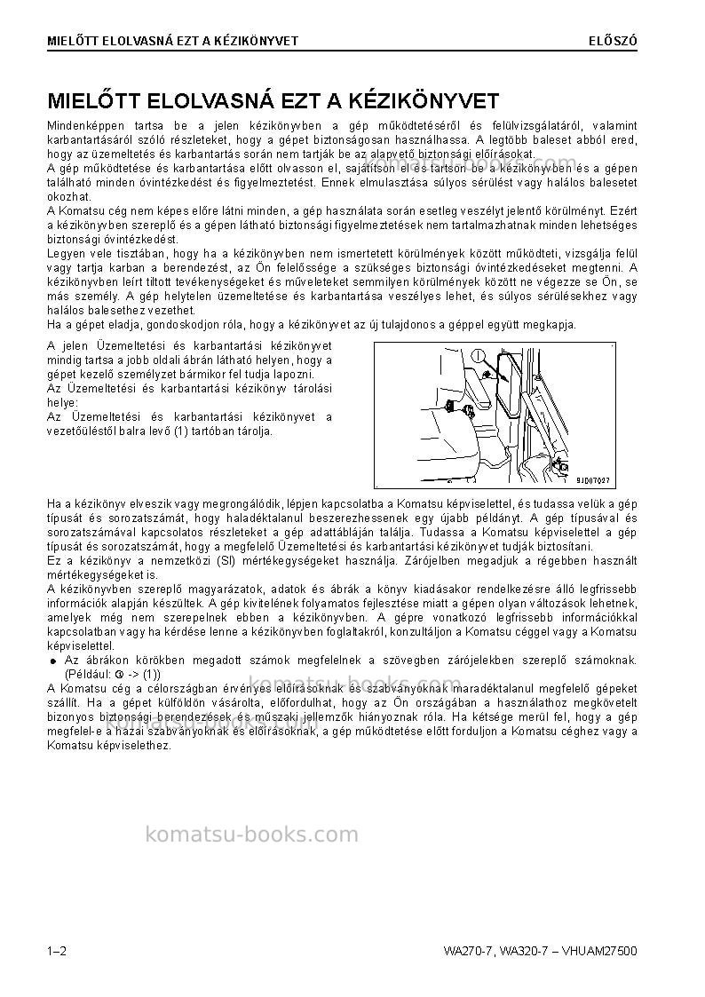 Komatsu wa320-7deu Operation manual cover Page 4 Komatsu wa320-7deu Operation manual cover Page 4